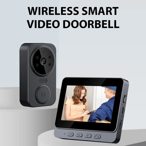 Wireless Video Doorbell with 4.3" HD Screen & WiFi Intercom