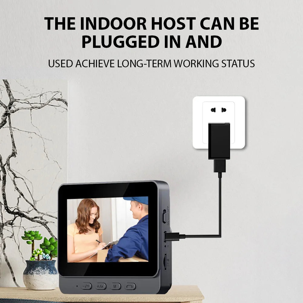 Wireless Video Doorbell with 4.3" HD Screen & WiFi Intercom