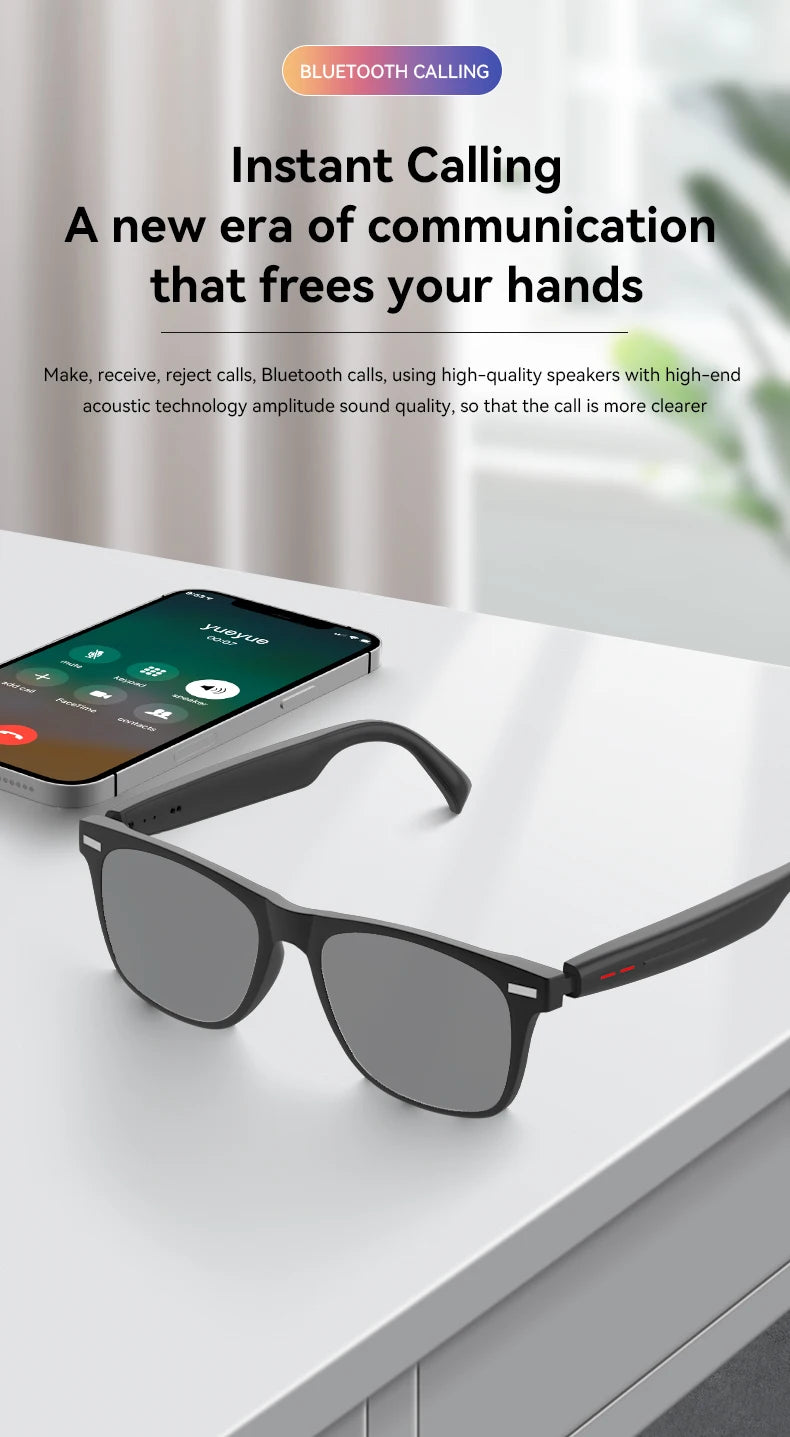 LAXASFIT Smart Sunglasses – Anti-Blue Light, Bluetooth & UV Protection