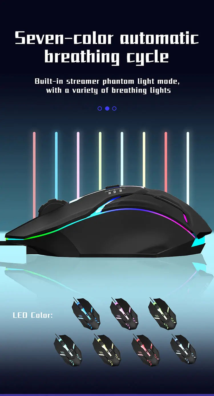 2025 Ergonomic Gaming Mouse – USB Backlit