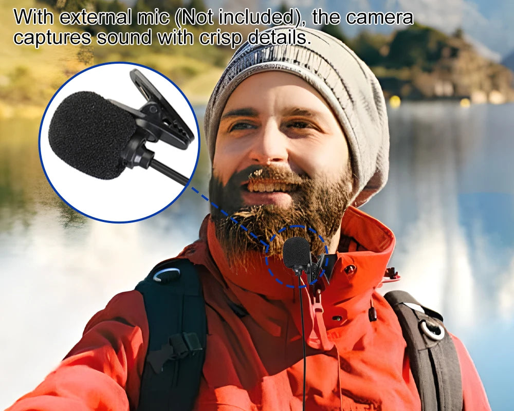 Ourlife MTR40 5K Action Camera – 2" Touchscreen, 170° Waterproof