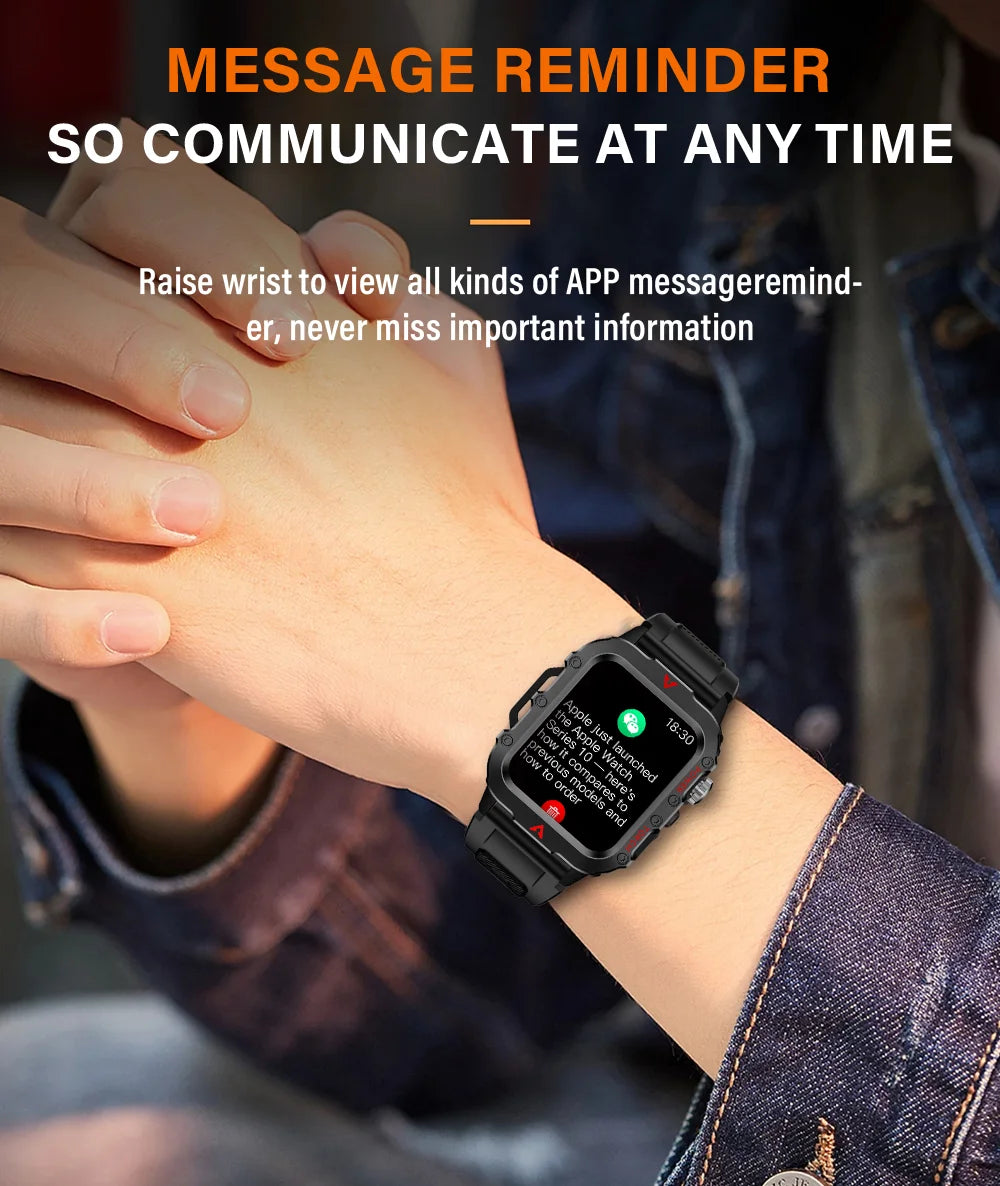 LAXASFIT Men’s Sports Smart Watch – 1.71″ LED Display
