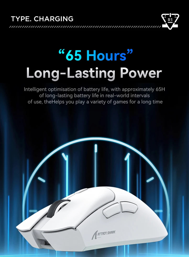 Attack Shark R1 Wireless Gaming Mouse – PAW3311 Sensor & Tri-Mode