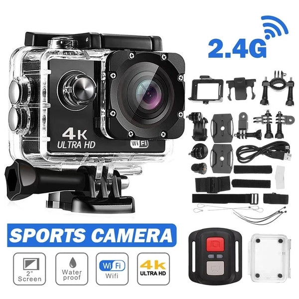4K Ultra HD Action Camera – 2" Waterproof Helmet Sport Cam