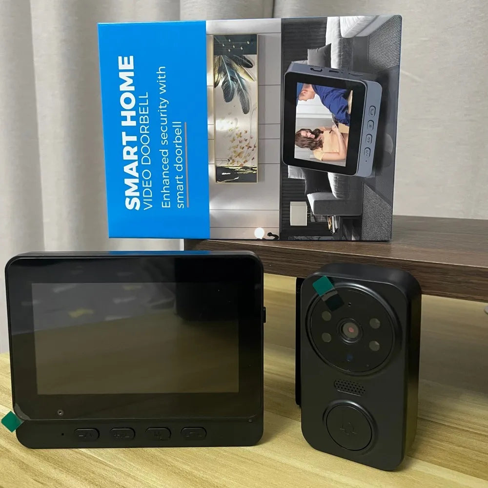 Wireless Video Doorbell with 4.3" HD Screen & WiFi Intercom