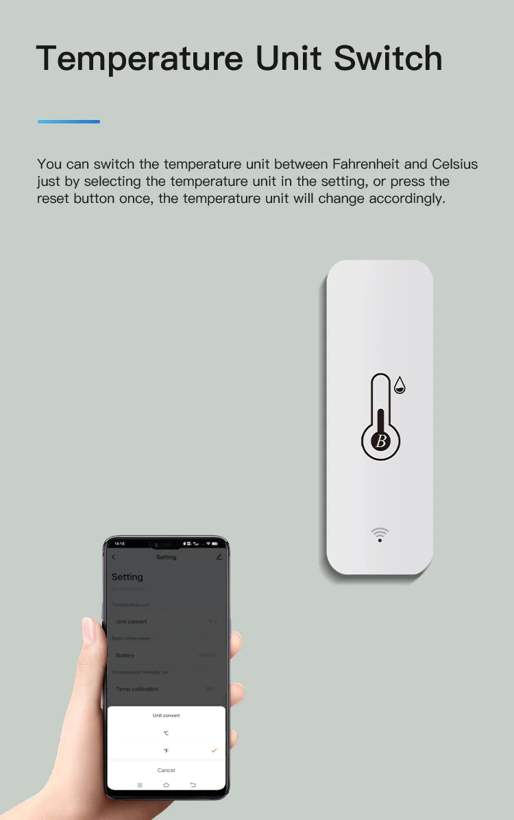 Tuya Smart Temp & Humidity Sensor – 2PACK
