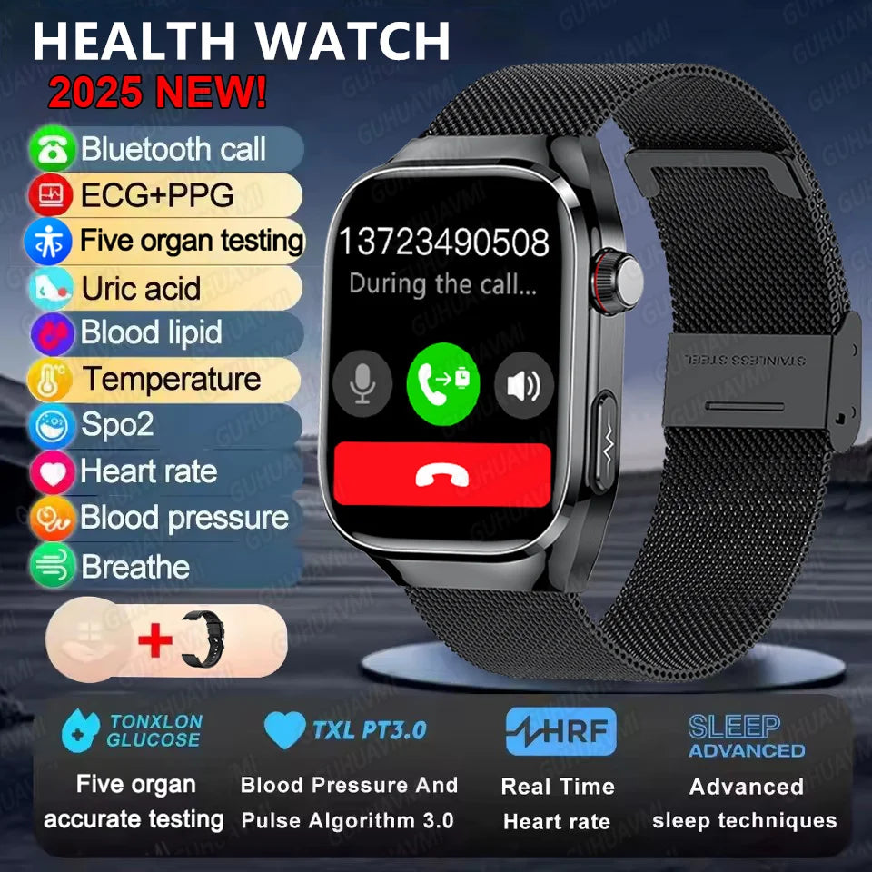 2025 Smart Health Watch – Uric Acid & Body Fat Monitor