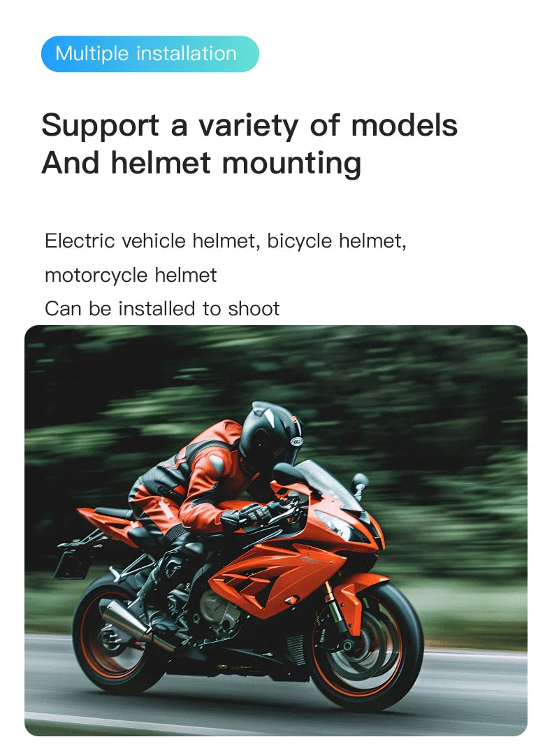 4K Outdoor Sports Action Camera – Helmet & Bike Mountable