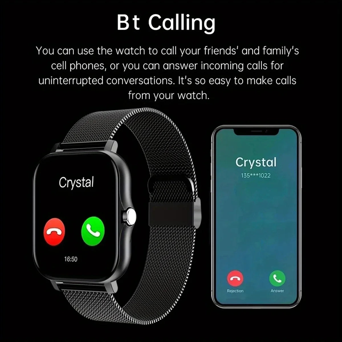 2024 Bluetooth Smart Watch – Touch Call & Fitness Tracker