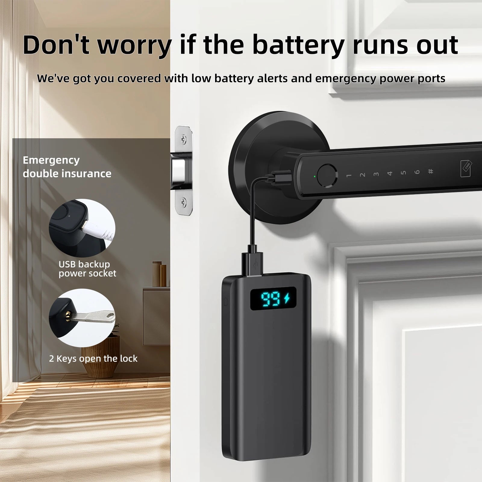 Viladepot Smart Fingerprint Door Lock – Touchscreen Keypad