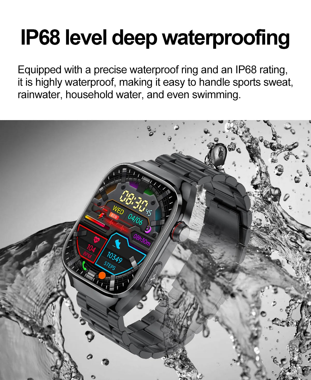 2025 Smart Health Watch – Uric Acid & Body Fat Monitor