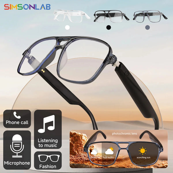 Smart Audio Glasses – Bluetooth, Anti-UV, Color-Changing Lenses
