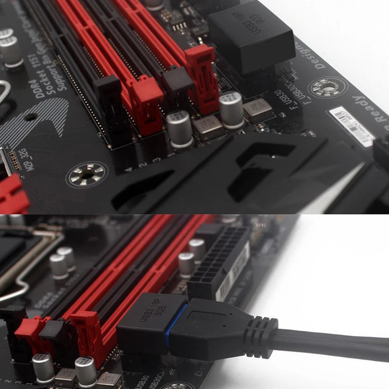 USB 3.0 19/20-Pin Motherboard Adapter – 90° Connector