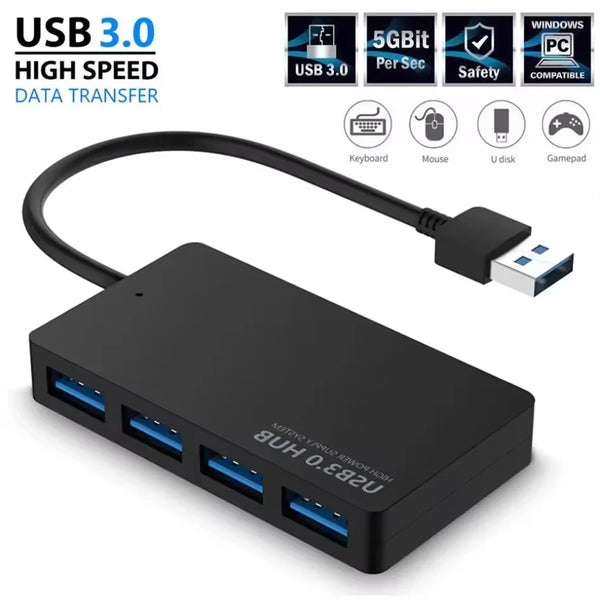 USB 3.0 4-Port Hub Adapter for Laptop/PC