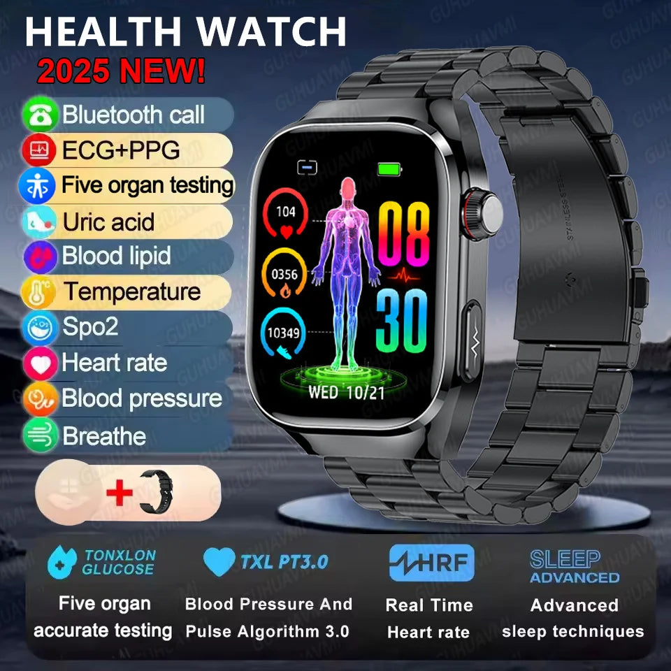 2025 Smart Health Watch – Uric Acid & Body Fat Monitor