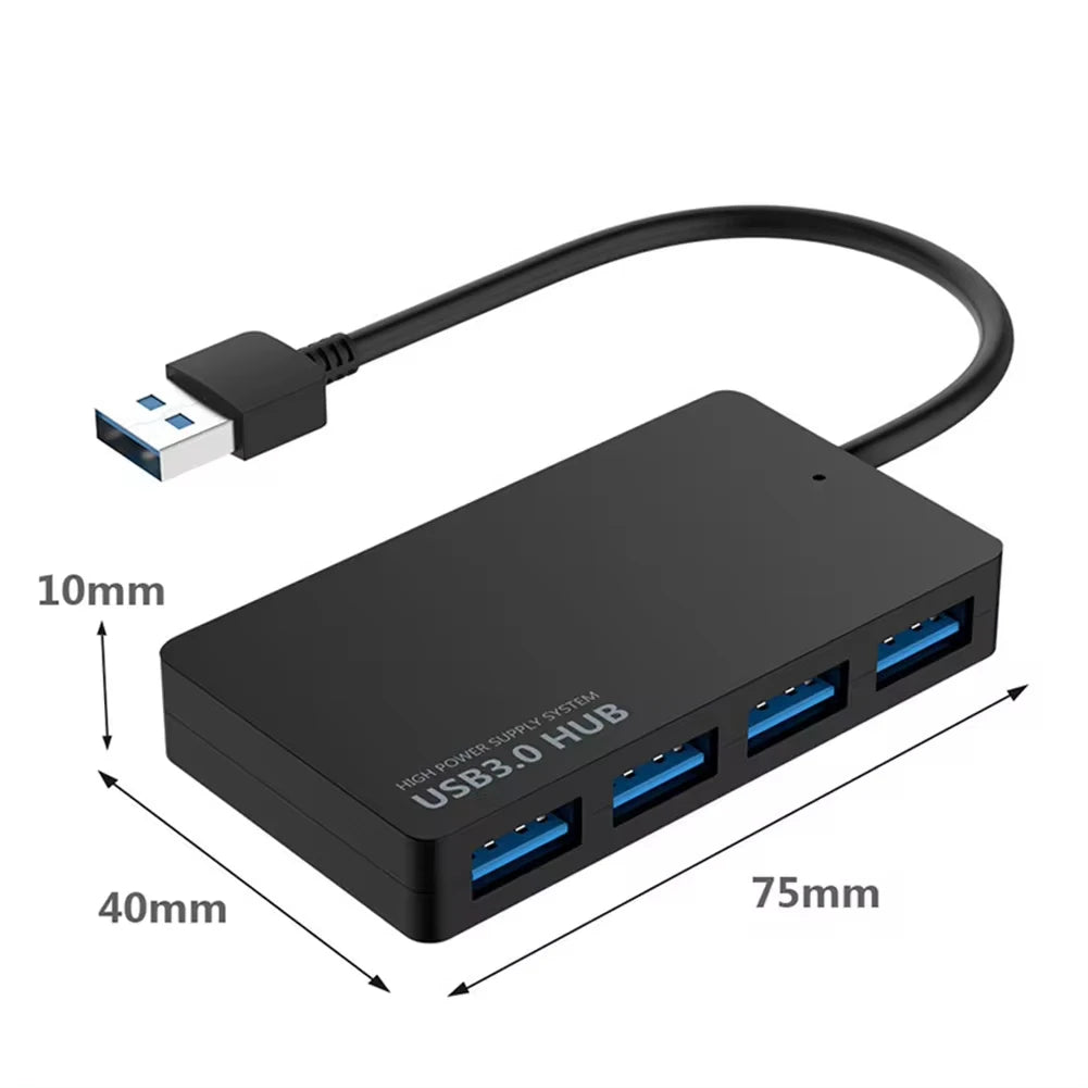 USB 3.0 4-Port Hub Adapter for Laptop/PC