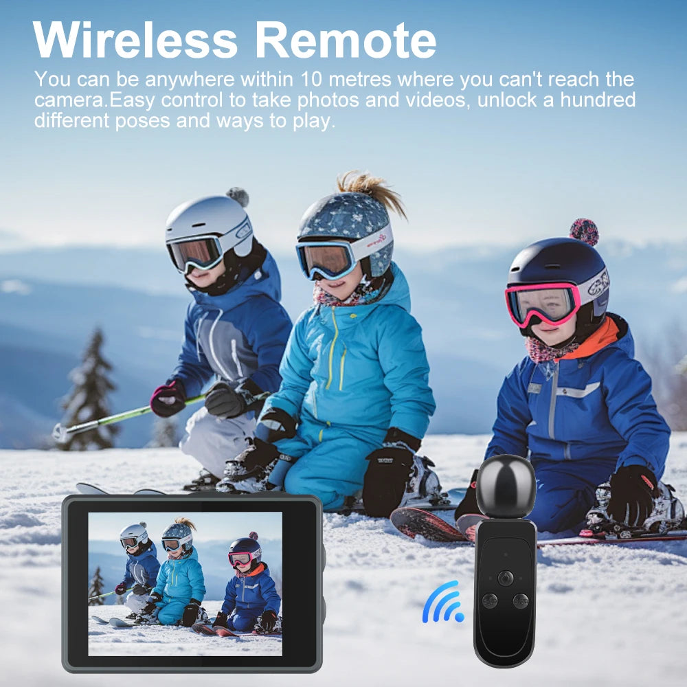 Ourlife MTR40 5K Action Camera – 2" Touchscreen, 170° Waterproof