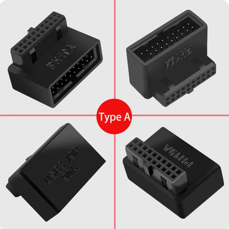 USB 3.0 19/20-Pin Motherboard Adapter – 90° Connector