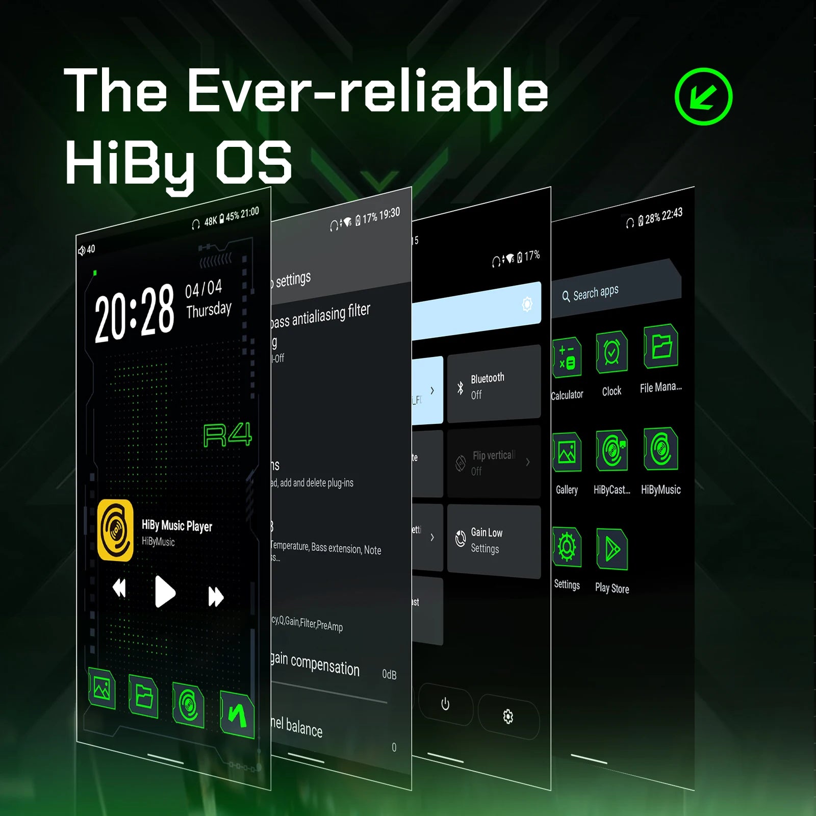 HiBy R4 HiFi Music Player – Android 12, Bluetooth & WiFi