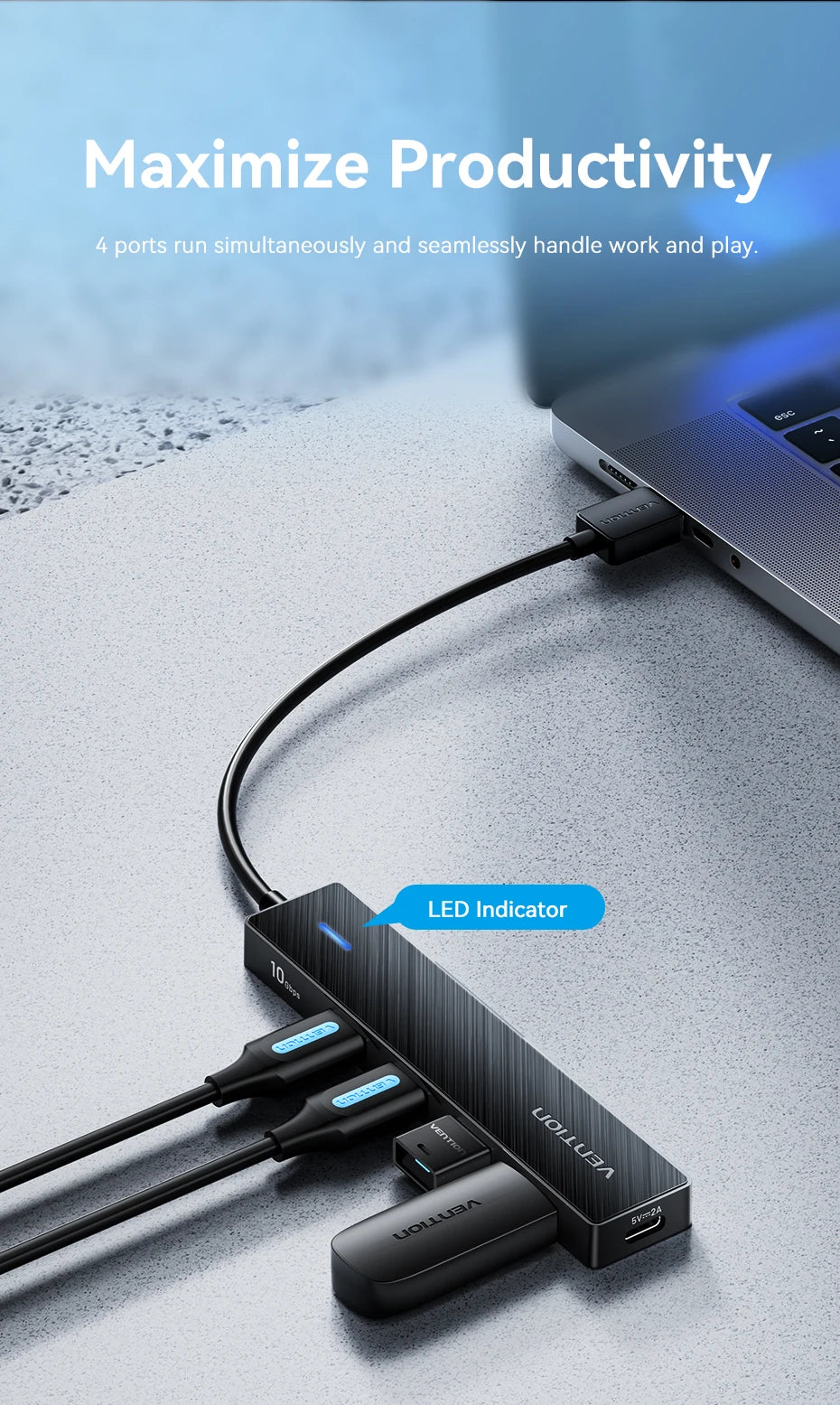 Vention 4-Port USB 3.2 Hub 10Gbps