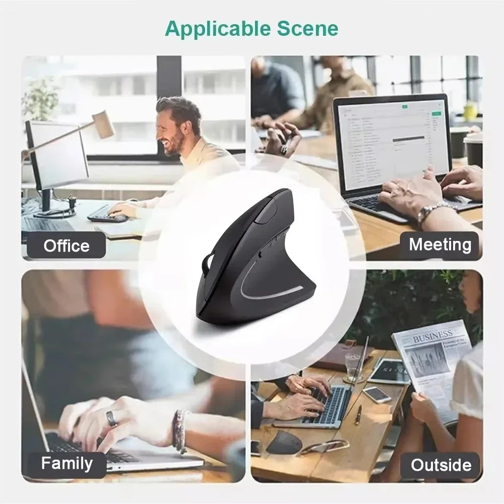 Ergonomic Vertical Wireless Mouse – 2.4GHz