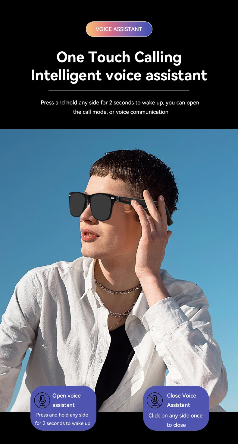 LAXASFIT Smart Sunglasses – Anti-Blue Light, Bluetooth & UV Protection