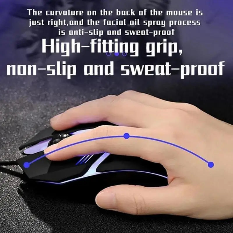 2025 Ergonomic Gaming Mouse – USB Backlit
