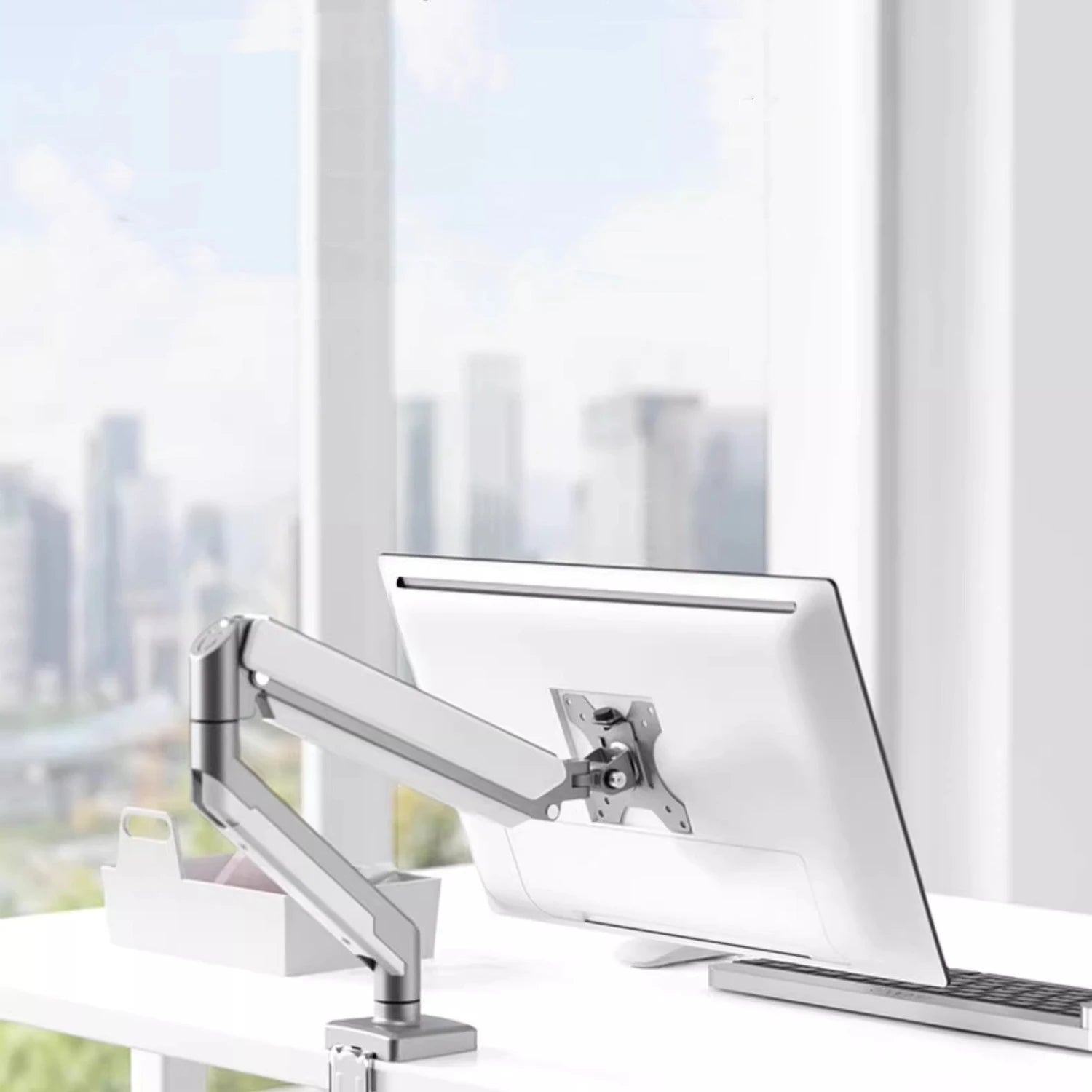 Universal Single Monitor Mount – Up to 32" Adjustable Desk Bracket