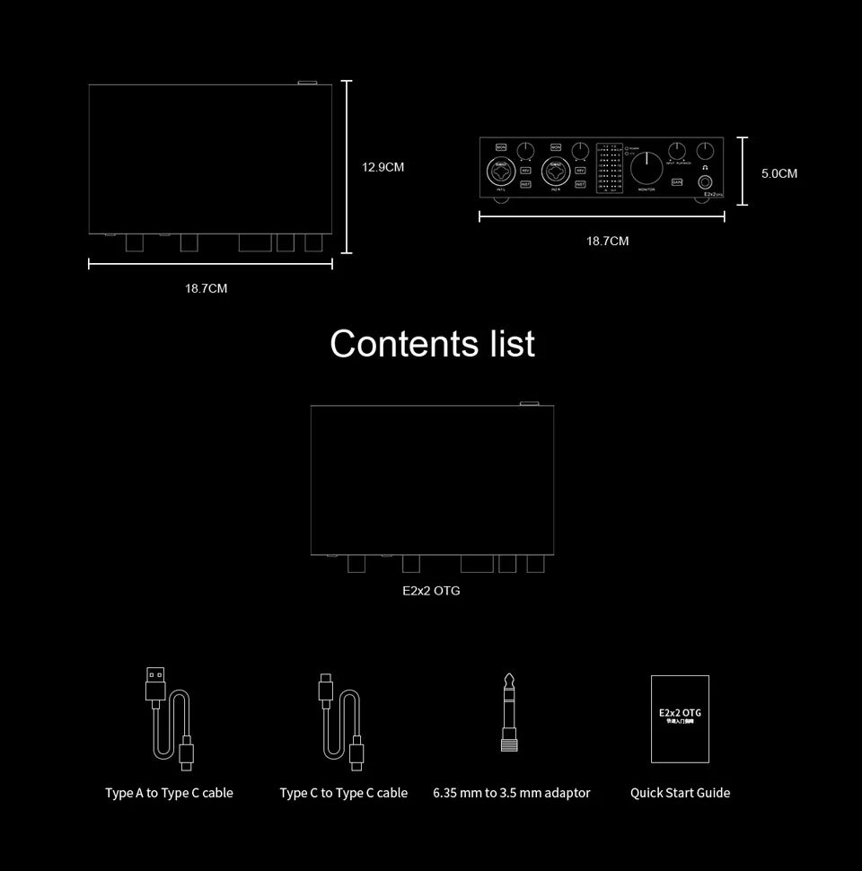 TOPPING E2x2 OTG – 2-in/2-out Audio Interface