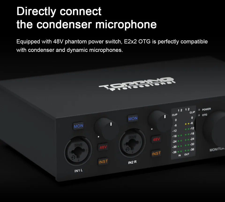 TOPPING E2x2 OTG – 2-in/2-out Audio Interface