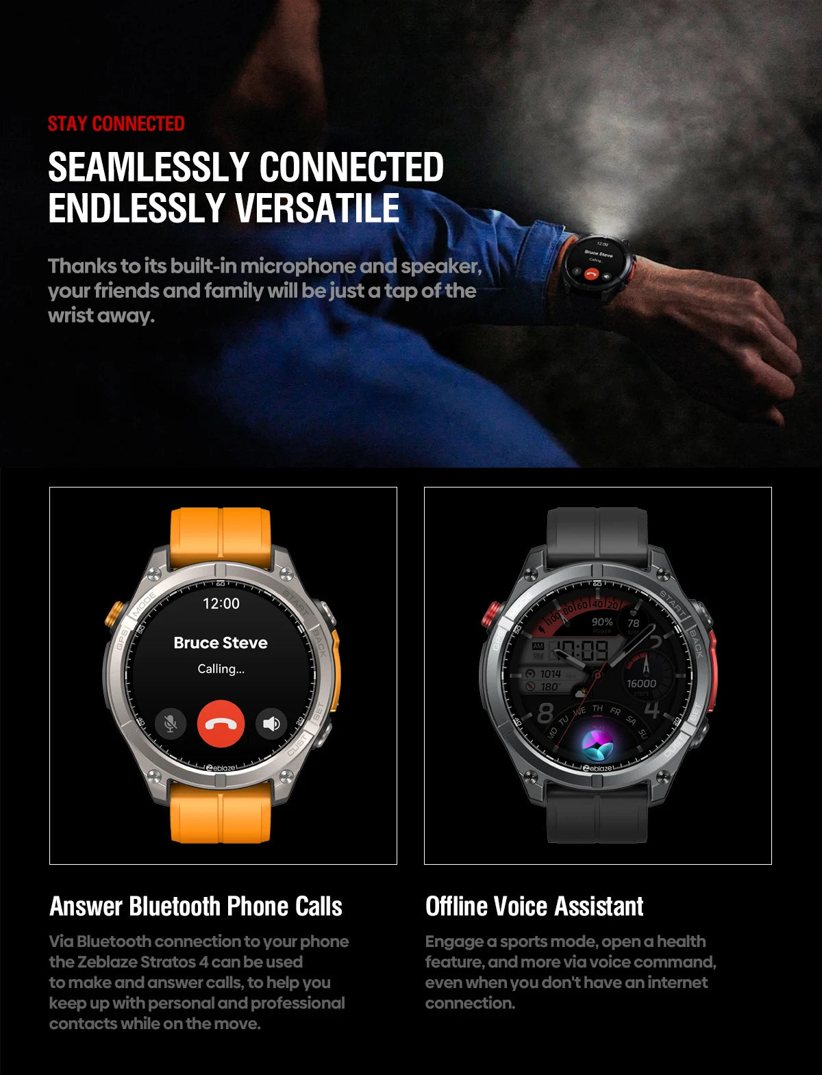 Zeblaze Stratos 4 – 2025 GPS Smartwatch 1.43" AMOLED