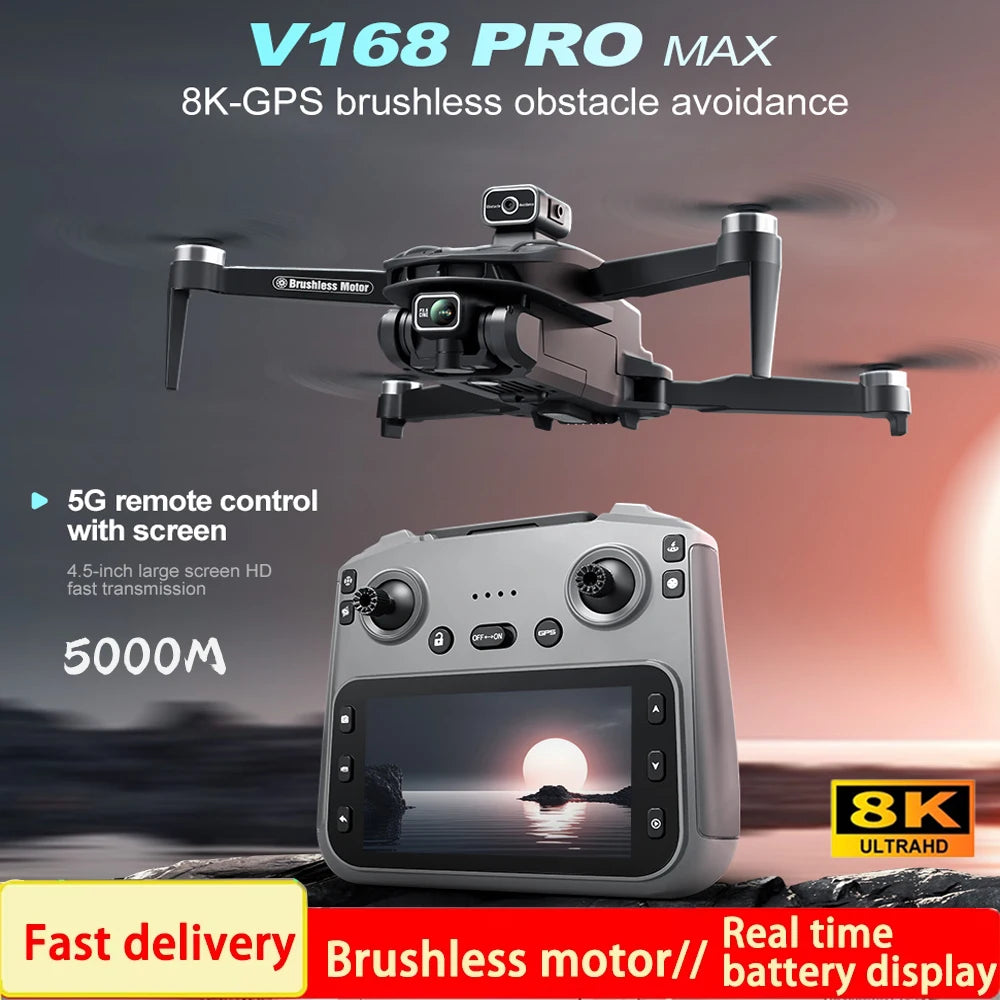 2025 V168 Pro MAX GPS Drone with 8K HD Camera