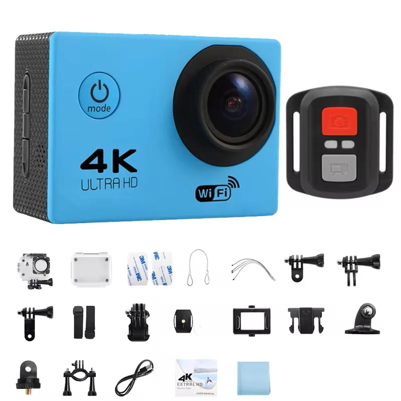4K Ultra HD Action Camera – 2" Waterproof Helmet Sport Cam