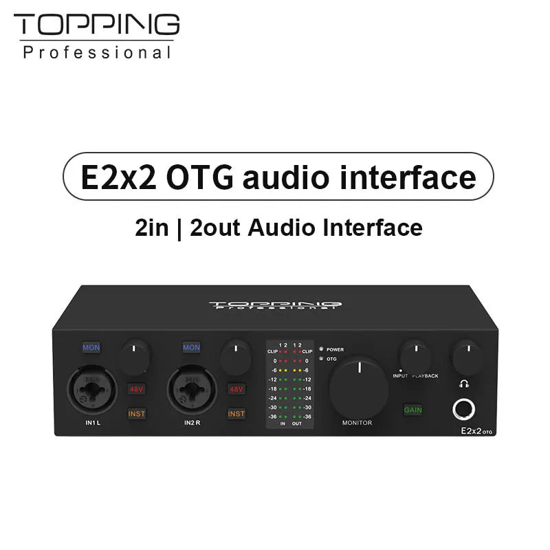 TOPPING E2x2 OTG – 2-in/2-out Audio Interface
