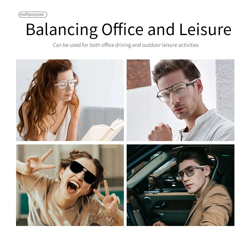 Smart Audio Glasses – Bluetooth, Anti-UV, Color-Changing Lenses