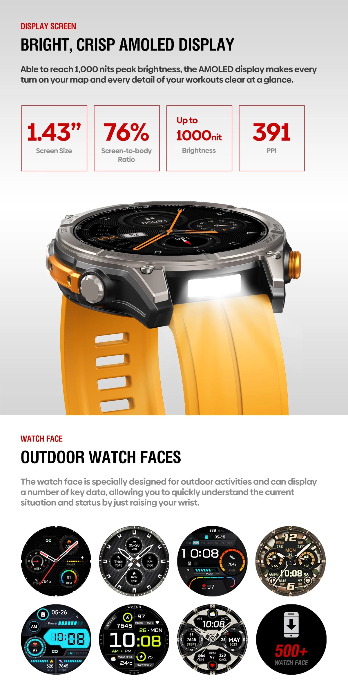 Zeblaze Stratos 4 – 2025 GPS Smartwatch 1.43" AMOLED