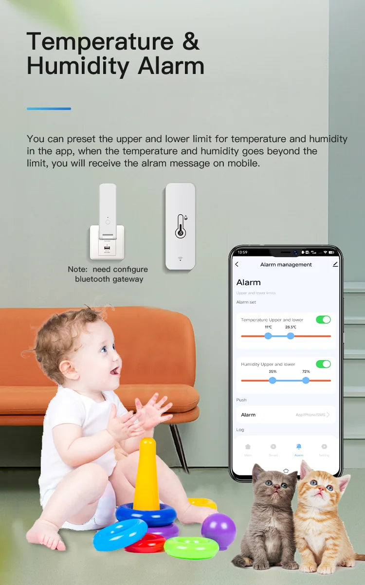Tuya Smart Temp & Humidity Sensor – 2PACK