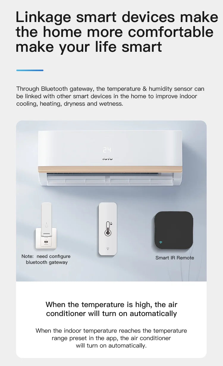 Tuya Smart Temp & Humidity Sensor – 2PACK