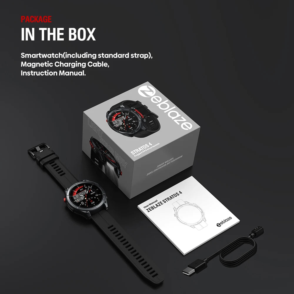 Zeblaze Stratos 4 – 2025 GPS Smartwatch 1.43" AMOLED
