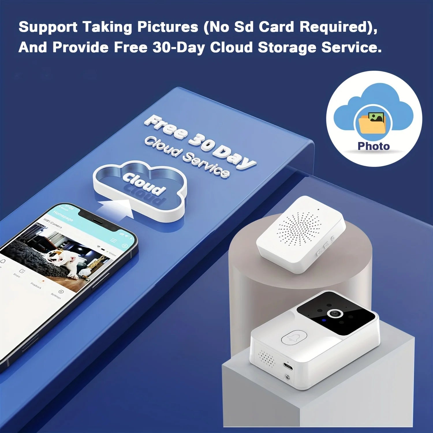 Tuya Wireless Smart Video Doorbell – WiFi Camera with 2-Way Audio & Night Vision