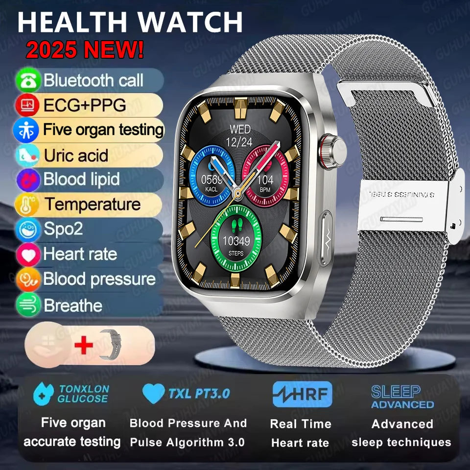 2025 Smart Health Watch – Uric Acid & Body Fat Monitor