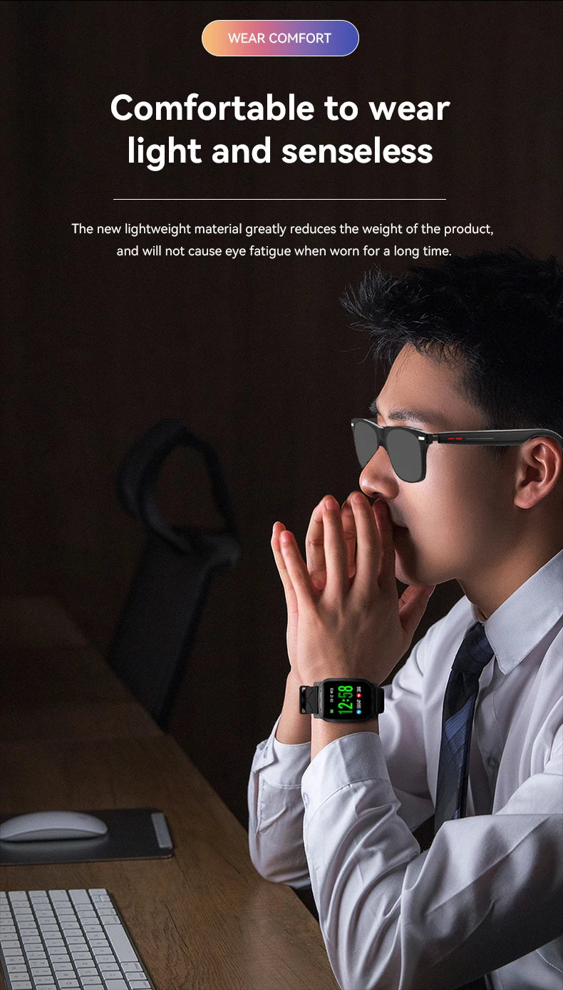 LAXASFIT Smart Sunglasses – Anti-Blue Light, Bluetooth & UV Protection