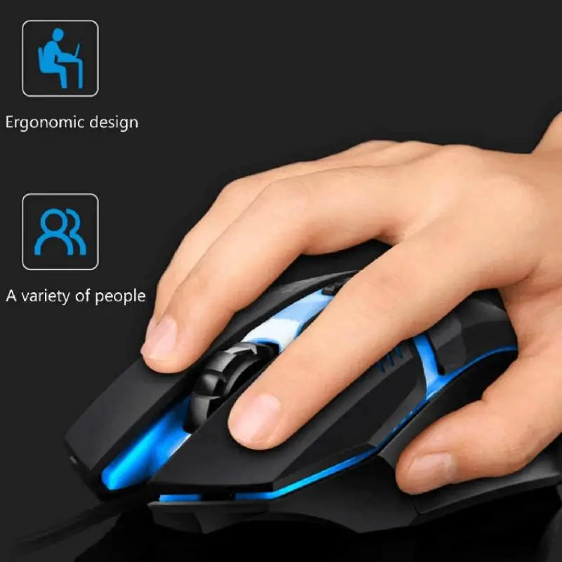 2025 Ergonomic Gaming Mouse – USB Backlit
