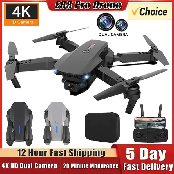 E88Pro 4K Drone – Dual HD Camera, Foldable WiFi FPV Quadcopter