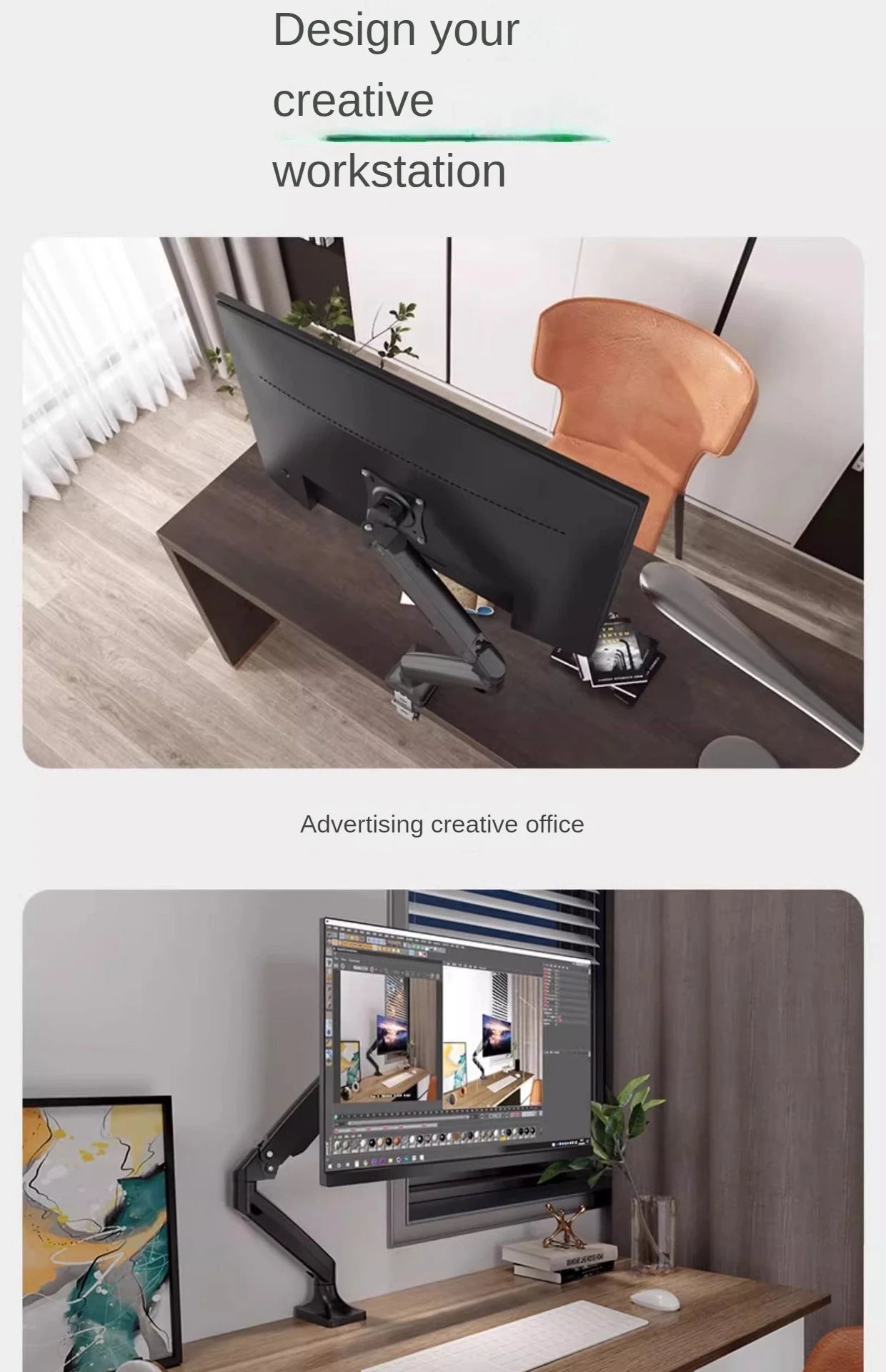 Universal Single Monitor Mount – Up to 32" Adjustable Desk Bracket