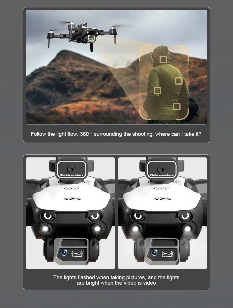S2S Mini Drone – 8K HD Camera, Obstacle Avoidance & Foldable Quadcopter